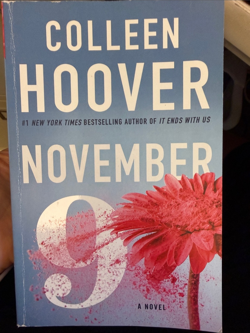 November 9 Hardcover-Style Blue Cover with Pink Flower